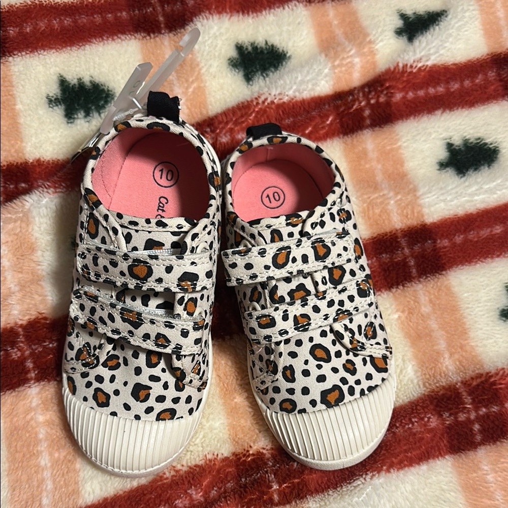 Cat & Jack White and Black Leopard Print Sneakers